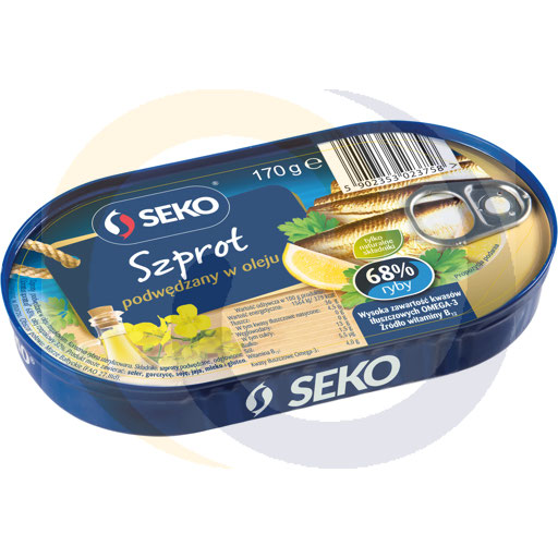 Копчёные зимние шпроты 170г Seko