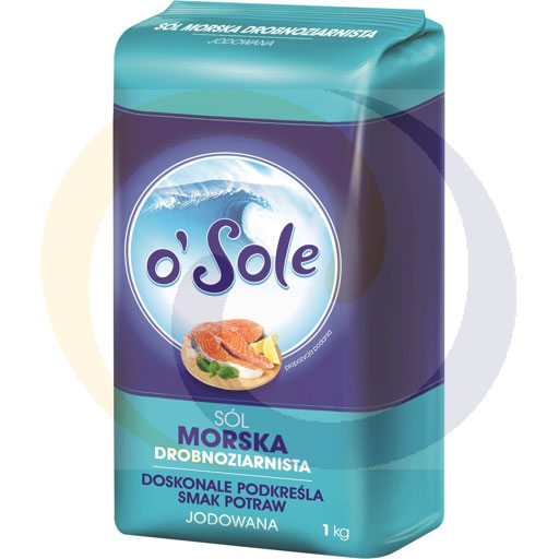 Fijnkorrelig gejodeerd zeezout o'Sole 1,0 kg