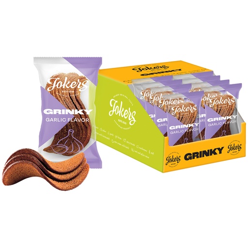 "GRINKY" Snack van roggebroodmix met knoflooksmaak