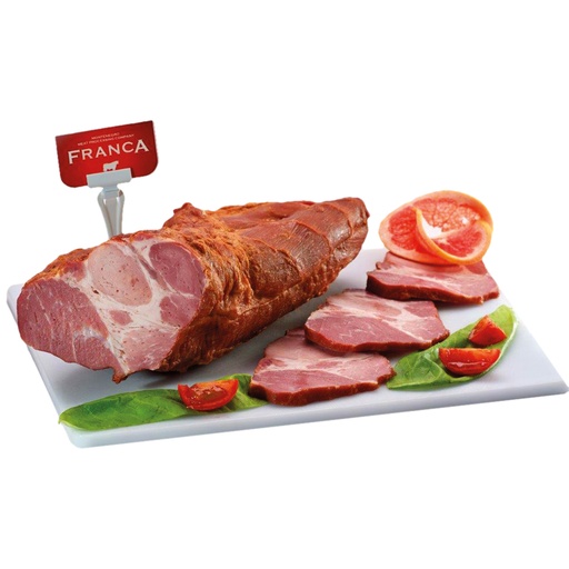 Zwevende nek, gezouten, gekookt en gerookt, vacuüm verpakt