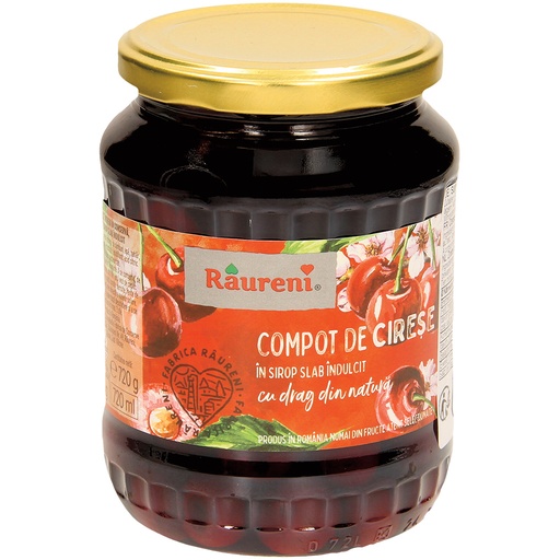 Zoete kersen met pit, gezoet. Gepasteuriseerd "Raureni-kerse