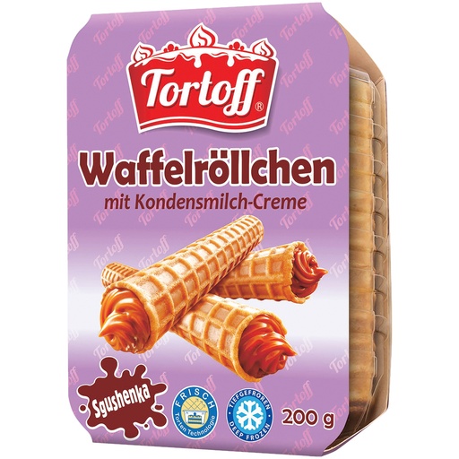 TORTOFF Gevuld Wafelrolletjes met Gecondenseerde Melkroom 48