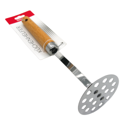 Aardappelstamper 25cm hout staal