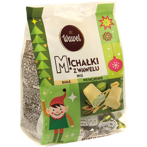 Michałki Mix witte & pistache. Confiserie met pinda's en koe