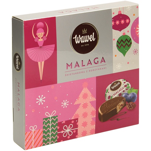 "Malaga" Pralines met rozijnen-roomvulling (50%).