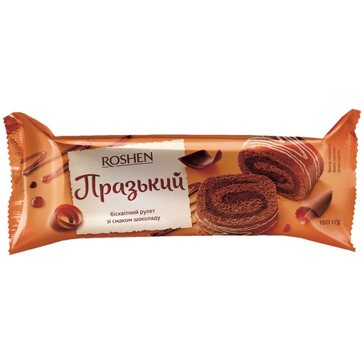 "Prague Roshen" Biskuitrol met 43% roomvulling met chocolade