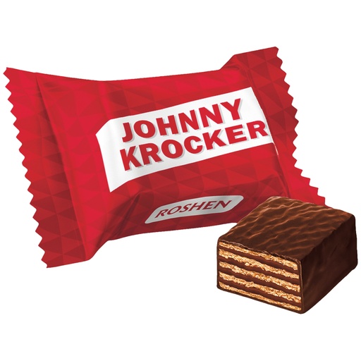 Johnny Krocker choco wafel met cacao-vulling 49%, in cacaoho