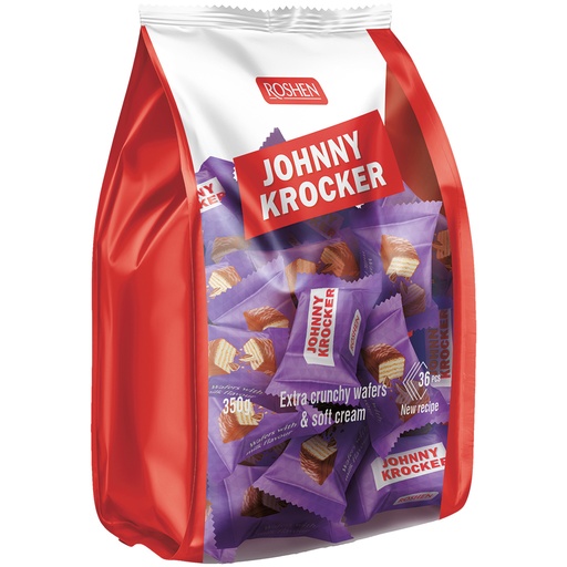 Johnny Krocker melk Wafels met melkcrème 49% en cacaovetglaz