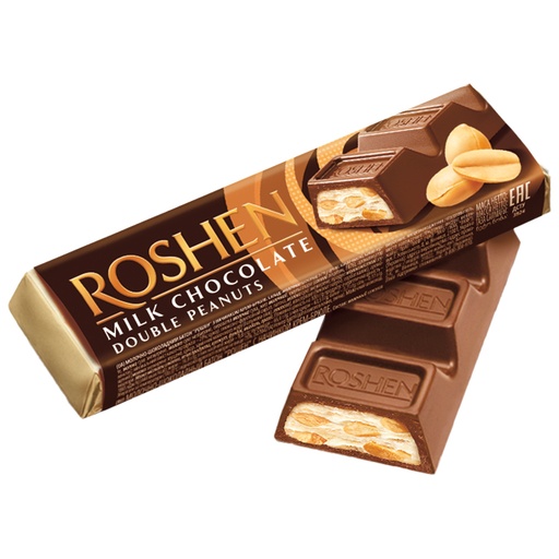 "DUBBELE PINDAS" Melkchocolade reep met 35% pindakaasvulling