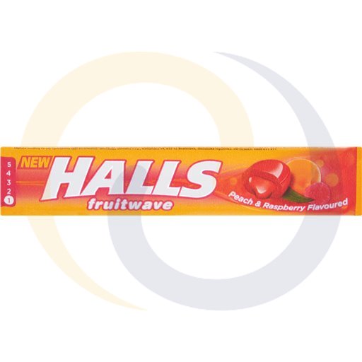 Halls Fruitwave Perzik & Framboos Smaak Snoepjes 45 g