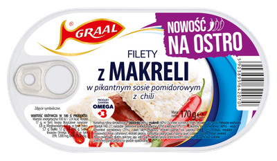 Makreelfilets in pikante tomatensaus met chili Graal