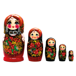 Matroesjka Chokhloma aardbei rood M5 18 cm