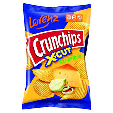 Lorenz Crunchips X-Cut aardappelchips kaas-ui 200g