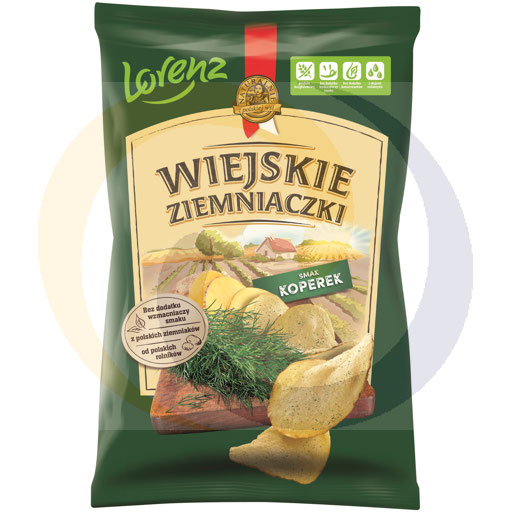 Lorenz Country Chips Aardappel en Dille 130g/12stuks