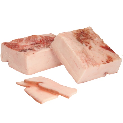 Iberische varkensrugbuik, met zwoerd, rauw, diepvries
