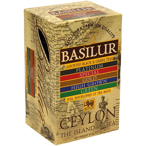 "Island of tea" Theemix van 5 soorten Ceylon zwart en groen
