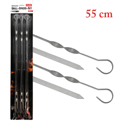 Set spiesen 55 cm, 6 stuks, roestvrij staal 2 mm