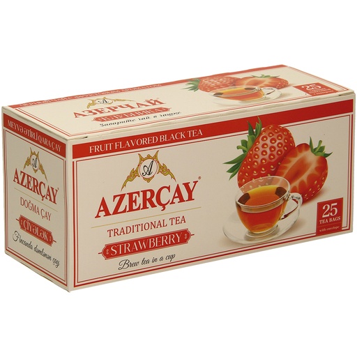 Чай чёрный Азерчай с ароматом клубники