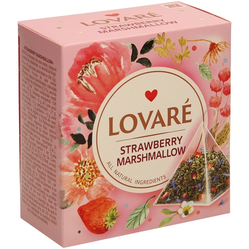Lovare-Aardbei Marshmallow – Geparfumeerde Groene Thee met A