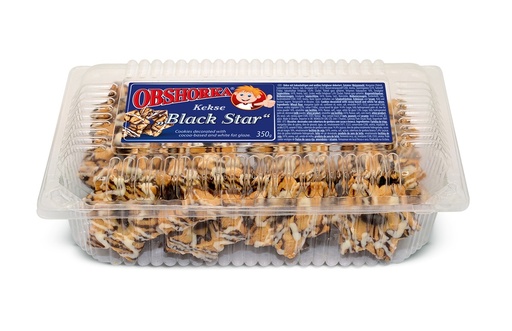 "OBSCHORKA" Koekjes "Black Star" versierd met cacao- en witt