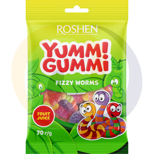 Yummi Gummi Fizzige Worm Jelly Beans 70g Roshen