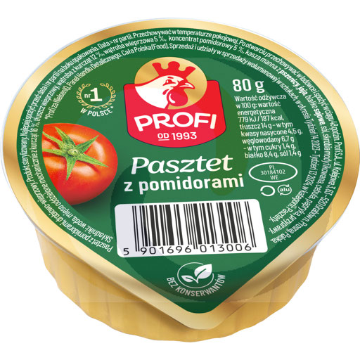 Varkens- en kippenpaté met tomaten 80g/28stuks Profi