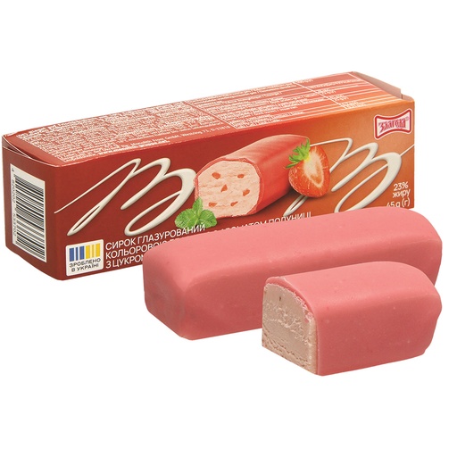 Strook op basis van roomkaas met 10% aardbeienbereiding en g