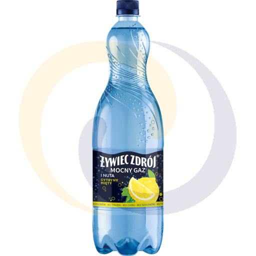 Sterke koolzuurhoudende drank met citroen- en muntsmaak, pet 1,5l/6DRS Żywiec Zdrój