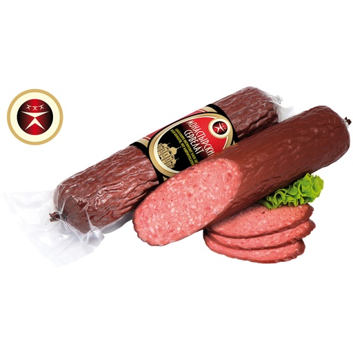Gerookte braadworst naar de stijl van een Krakauer "Monastyrskaja" met aardappelzetmeel