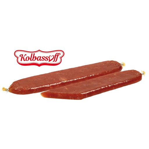 Rauwe worst "Yantarnaya" van kalkvlees, luchtgedroogd