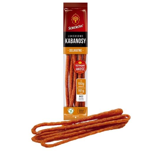 Brühworst naar de stijl van een Cabanossi, heet gerookt, gedroogd.