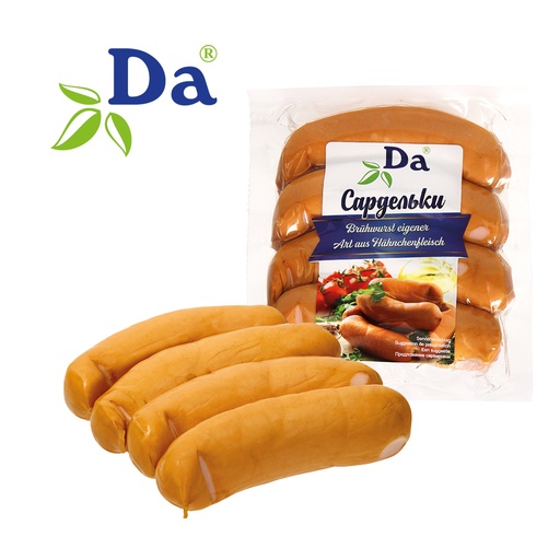 Варёные колбаски "Сардельки" по домашнему рецепту, копчёные,