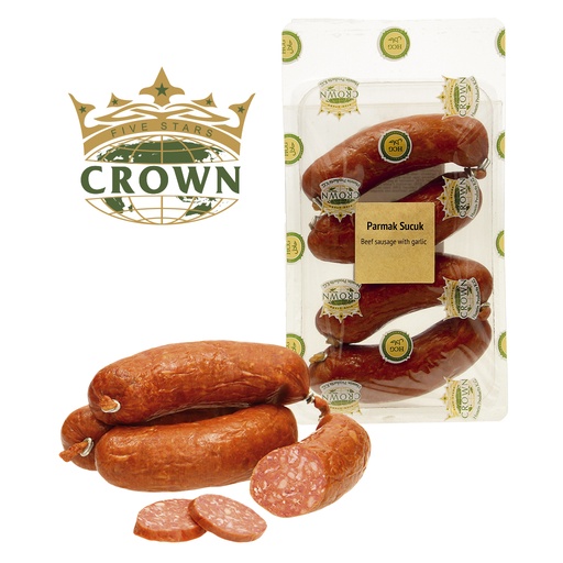 Knoflookworst van rundvlees "Parmak Sucuk" Halal, gerookt