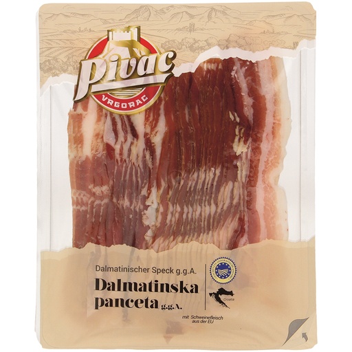 Dalmatins spek, gezouten, gerookt, luchtgedroogd