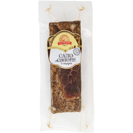Varkensrugspek op Oekraïense wijze, met zwarte peper.