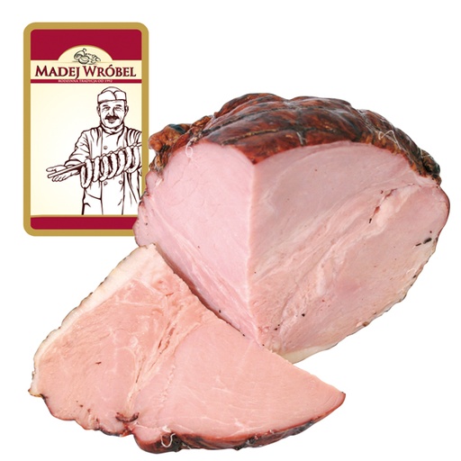 Varkvlees, gezouten, gekookt en gerookt.