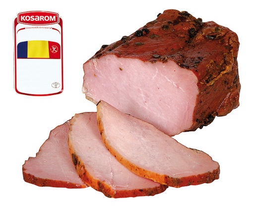 Varkenskotelet "Muschi de porc", gekookt en gerookt, naar Ro