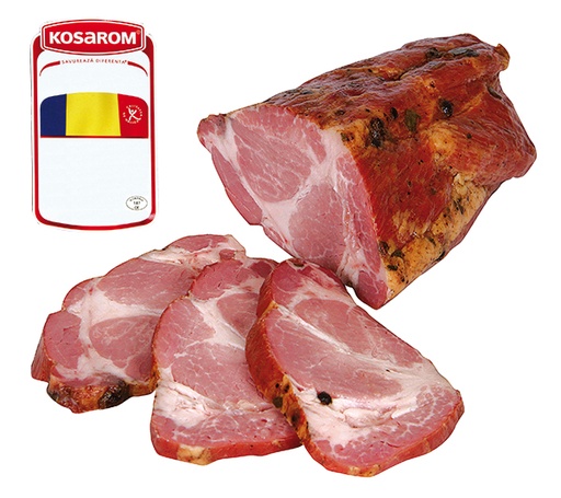 Вырезка из свиной шеи, вареная и копченая, по румынскому рец