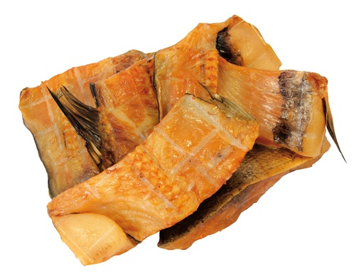 Zilverkarperfilets, in stukken, koudgerookt