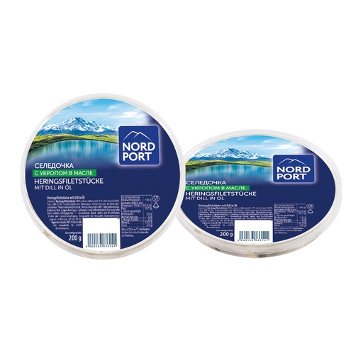 Haringfiletstukken (Clupea harengus) met dille, Russkoe More