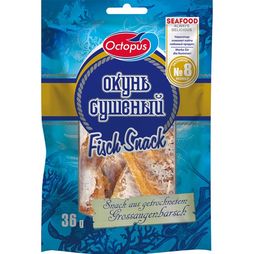 Snack van grote oogbaars (Priacanthus macracanthus), gedroog