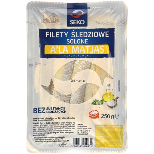 Haringfilets (Clupea harengus) zonder huid, gezouten