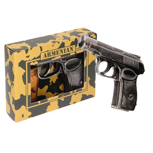 Armeense brandy PISTOLE keramiek 40% vol. 0,1 L in geschenkd
