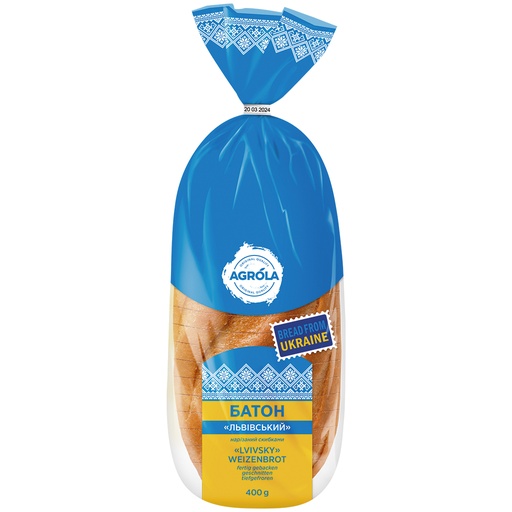 "Lvivsky" Tarwebrood "Halytsky", kant-en-klaar gebakken, gesneden, diepgevroren