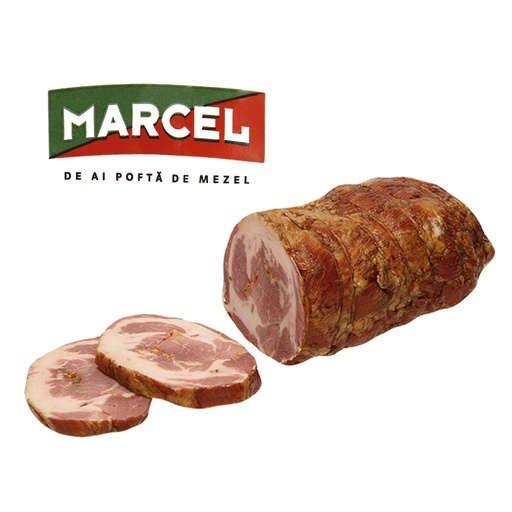 Roemeense varkensnekrol, gezouten, gekruid, heet gerookt, me