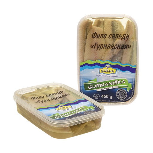 Gurmaniska-gezouten haring filletstukken (Clupea Harengus) z