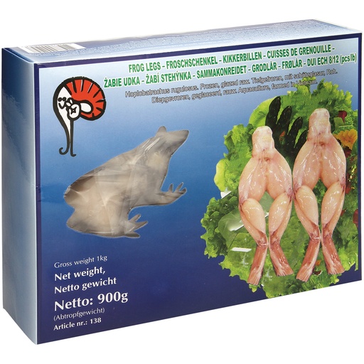 Kikkerbenen, diepgevroren, met beschermlaag, rauw.