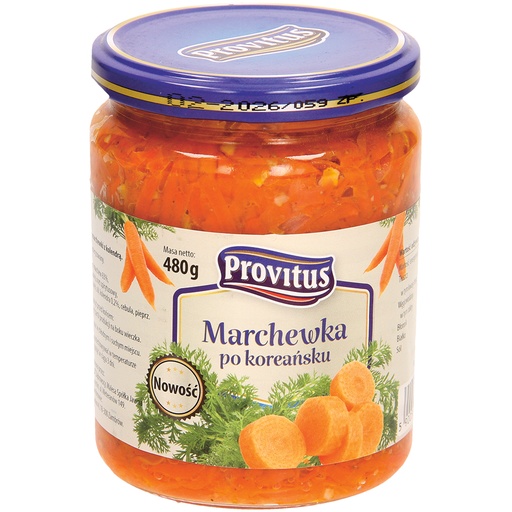 Wortelsalade naar Koreaans recept, mild. Gepasteuriseerd.