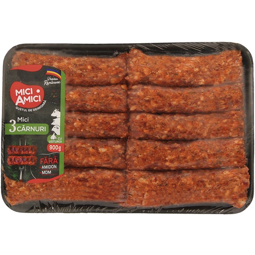 Rolletjes van gehaktbereiding "3 Mici Carnuri" met varken-, 