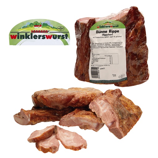 Dunne rib (ribbetjes) met vloeibare marinade, gepekeld